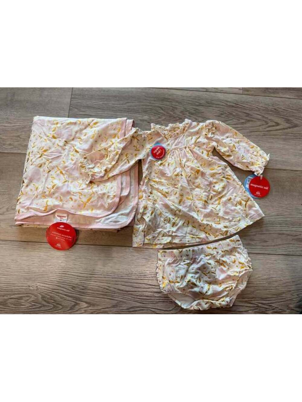Magnetic Me Swaddle + Dress and Bloomer Set